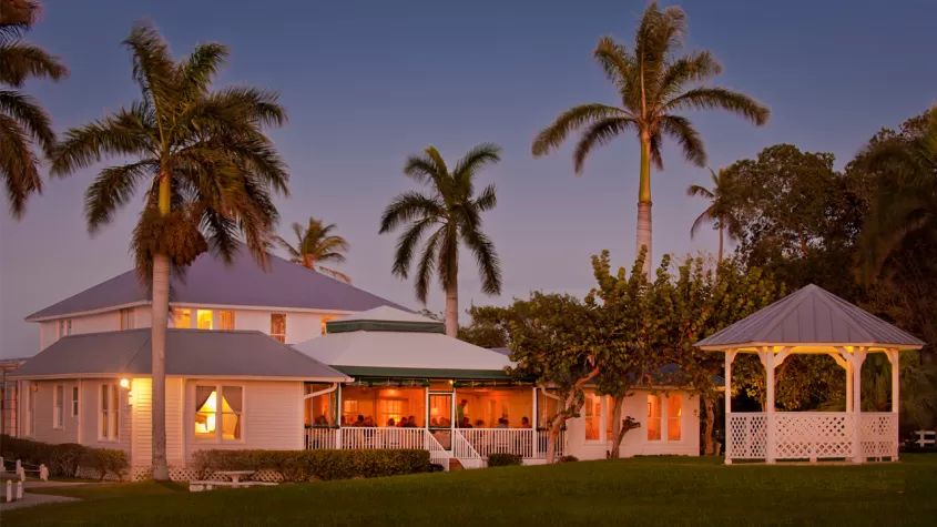 Lodge at dusk