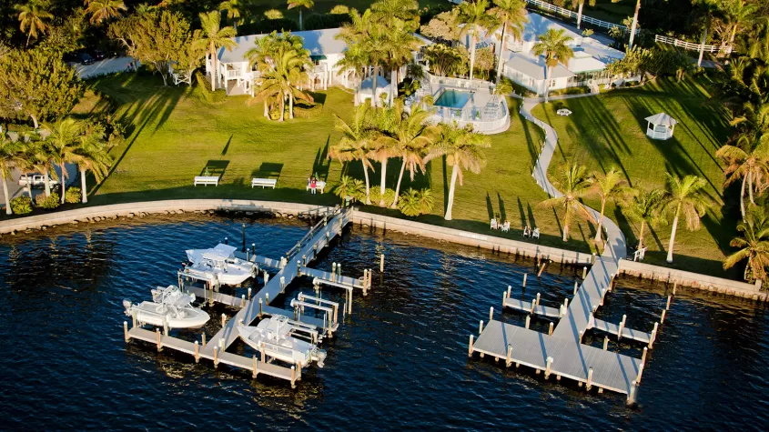 Aerial of docks