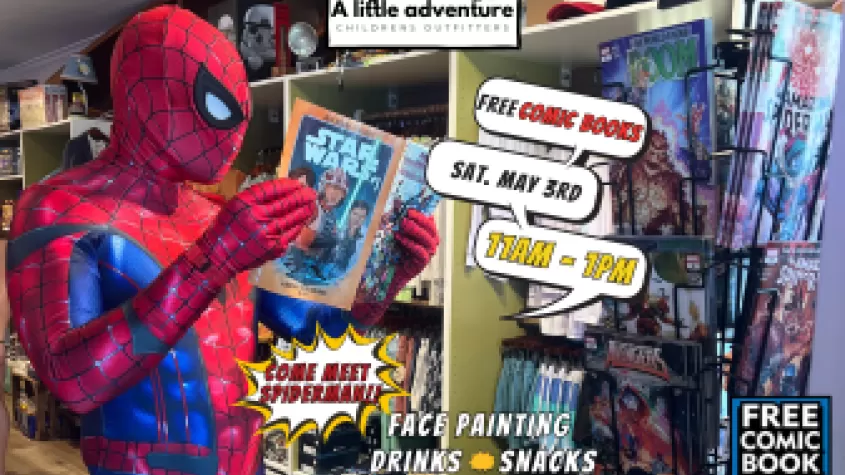A Little Adventure To Celebrate Free Comic Book Day with Spiderman, Face Painting, and Superhero Fun! 