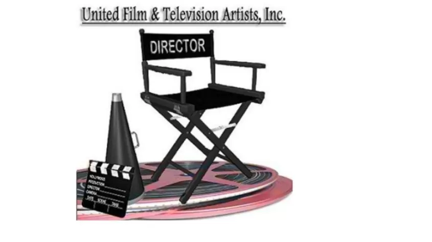 DIRECTORS CHAIR WITH A MEGA PHONE ON THE GROUND