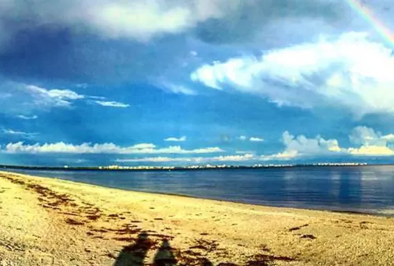 rainbow over a beach