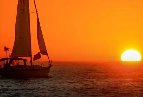 Sailing at sunset