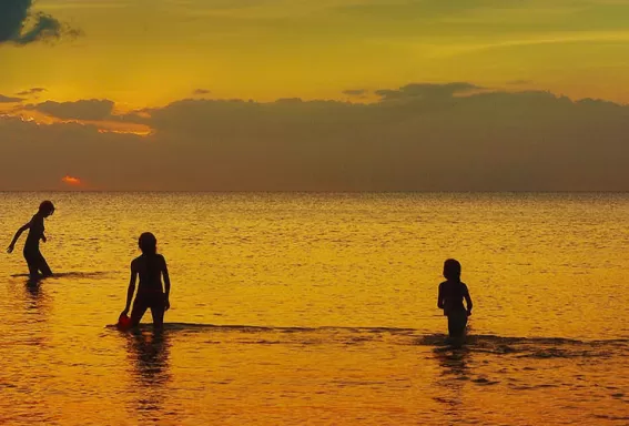 People playing in the water