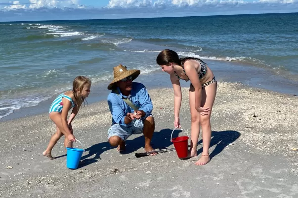 Shelling Capt Brian and kids