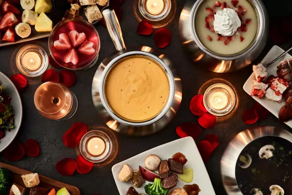 Fondue on dining table